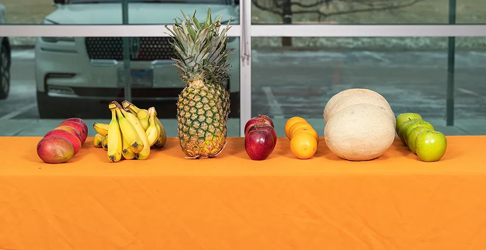 Assorted fruits on table