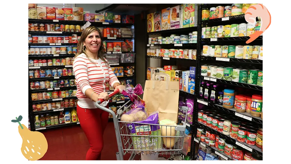 Woman shopping with cart